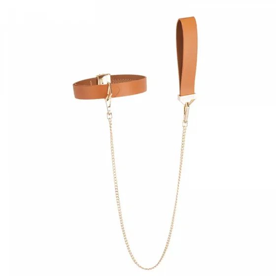 Повідець LOCKINK Tied Collar with Leash Set - Brown Львів
