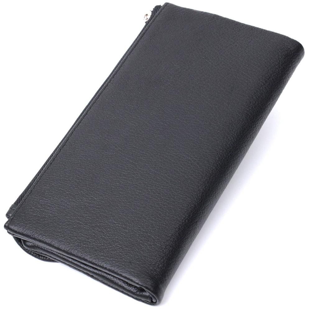 Жіноче портмоне з блоком для карт з натуральної шкіри Чорний (ST Leather) Київ - фото 12