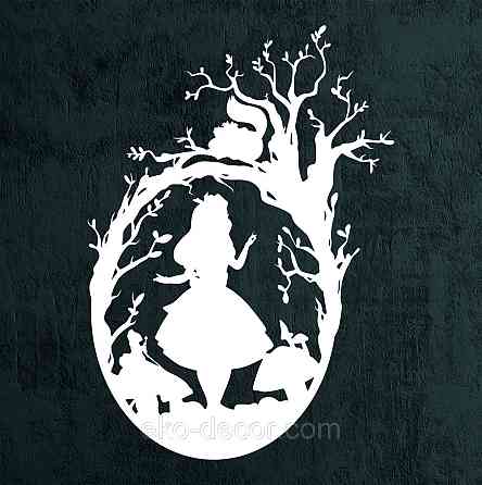 Декоративне настінне Панно «Аліса», Декор на стіну 90*64 см, Білий Київ