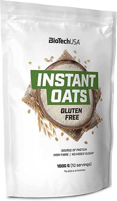 Вівсяні пластівці швидкого приготування BioTech Instant Oats Gluten Free 1000 g (Unflavoured) Луцьк - фото 1