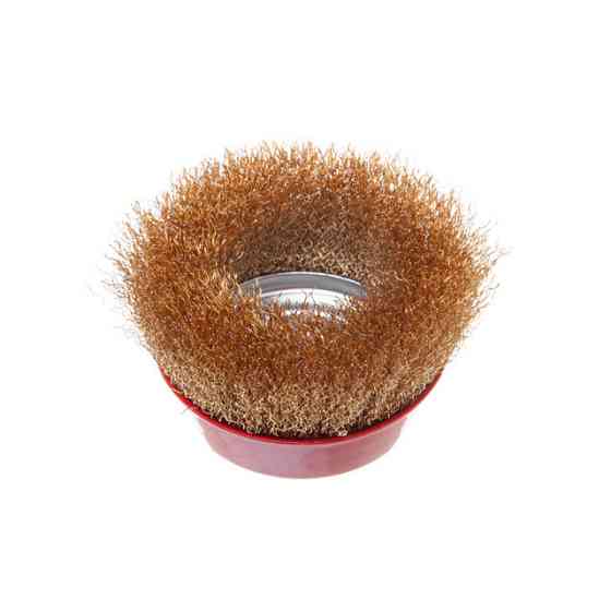 Щітка чашкова, 100 мм, M14, кручений дріт покритий латунню, для КШМ, 8500 об/хв INTERTOOL BT-1101 Киев