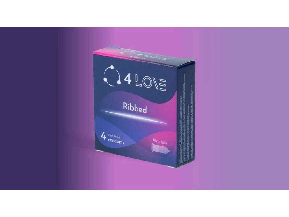 Презервативы 4шт Ribbed ребристые ТМ 4LOVE Киев - изображение 1