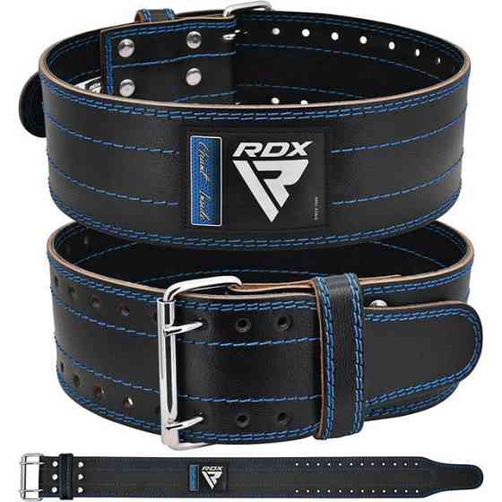 Пояс для пауерліфтингу RDX RD1 шкіряний Blue L Кам'янське