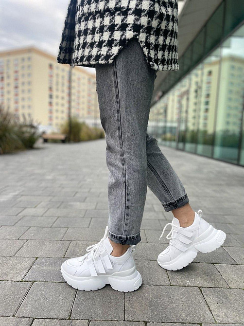 Кроссовки женские M.KRAFT белые натуральная кожа низкий ход 36р.37р.38р. (5280) Коломия - фото 4