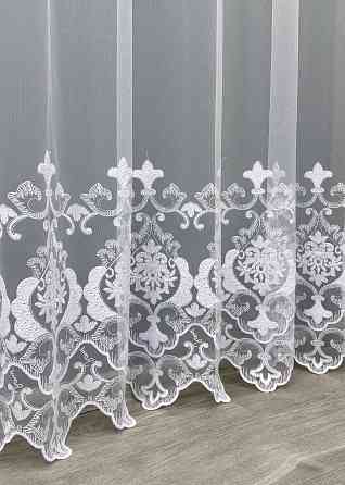 Тюль фатин с вышивкой цвет белый 1820т Киев