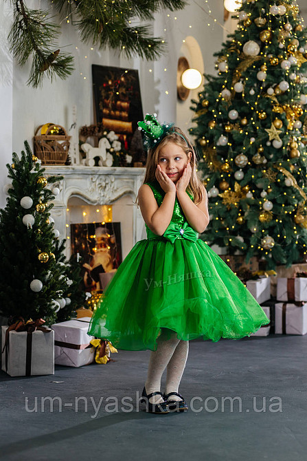 Зеленое пышное платье Весны, платье Цветочка, Ёлочка-Пайетки-Бантик Кривой Рог - изображение 2
