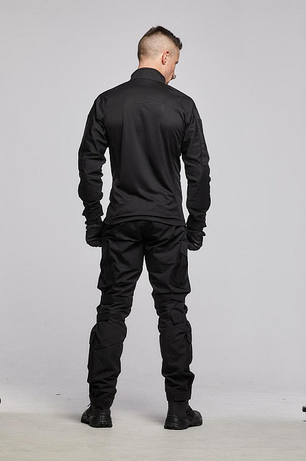 Чоловічі військові штани чорного кольору ріп-стоп, бойові польові літні штани з затяжками під колінами Львів - фото 4