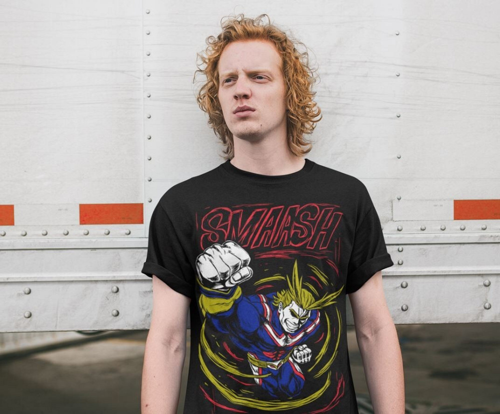 Футболка чоловіча з аніме принтом Моя геройська академія оверсайз (S/M/L) Чорний AnimeJ1170 Дніпро - фото 8