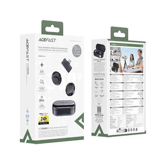 Беспроводная микрофонная система ACEFAST R3 dual-mic (Type-C) Black Одесса