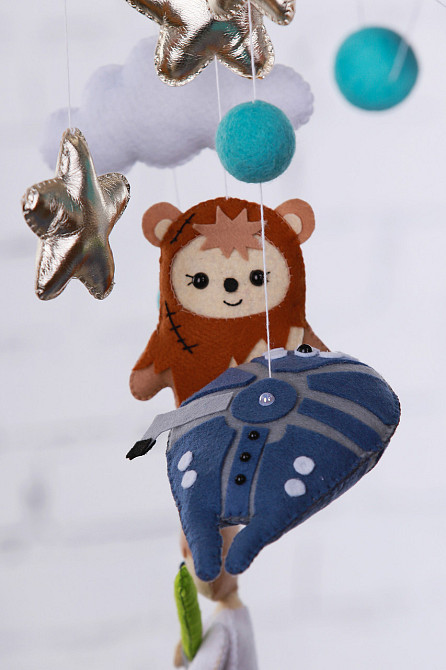 Дитячий мобіль на ліжечко для немовлят WoollyFox «Прибульці» Київ - фото 2