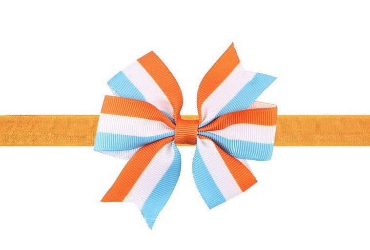 Детская повязка на голову для ребенка - размер универсальный (на резинке), бантик 8см Киев - изображение 1