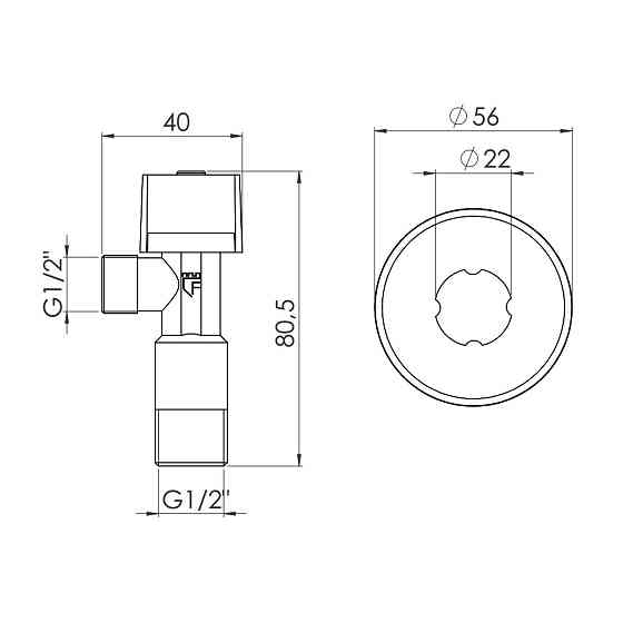 Кран приладовий кульовий Арко Thermo Alliance Standart 1/2"Н х 1/2"Н SF340W1515 Київ
