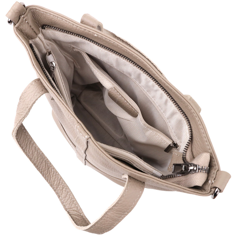 Зручна сумка жіноча з ручками з натуральної шкіри Vintage 22996 Сірий Київ - фото 7