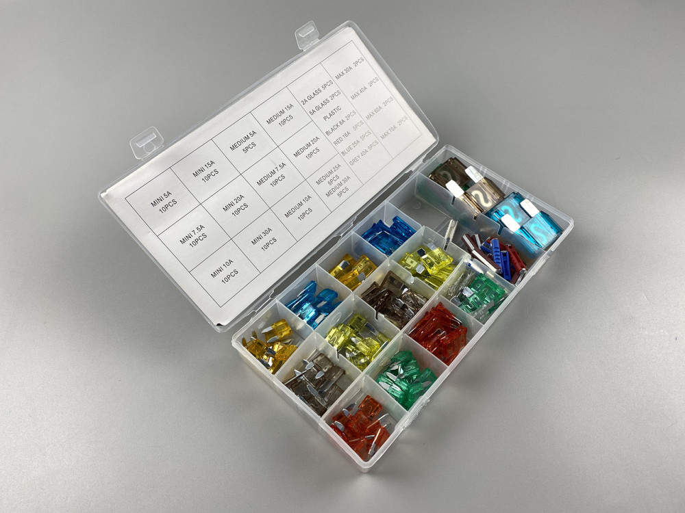 Набір запобіжників 147 шт від 5A до 70А від 5A до 70А  (mini, micro, medium, maxi, круглі скло + круглі кераміка) бокс пластиковий Мукачево - фото 6