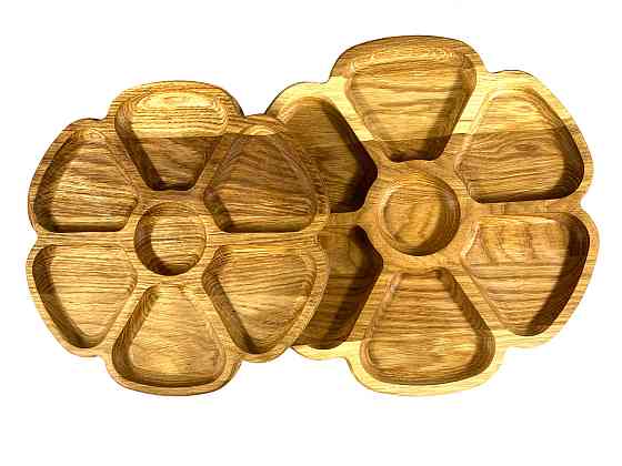 Комплект деревянных тарелок из натурального дерева диаметр 25 см и 30,5 см, высота 2 см Каменец-Подольский