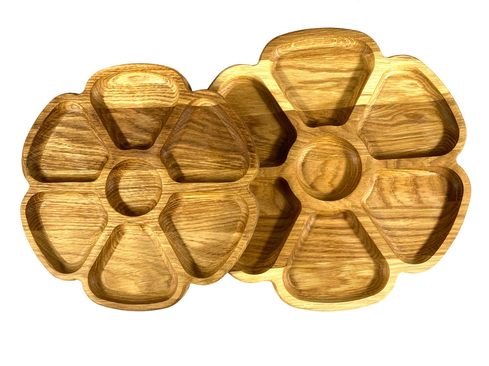 Комплект деревʼяних тарілок з натурального дерева діаметр 25 см та 30,5 см, висота 2 см Кам'янець-Подільський - фото 3