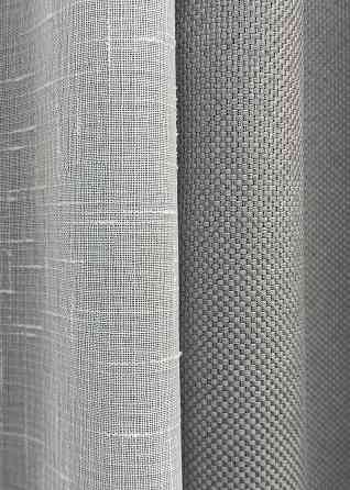 Комплект штор VR-Textil Льон Мішковина 200х270 2шт і Тюль 500х270 867ш-115т світло-сірий з білим 71-060/6 Київ