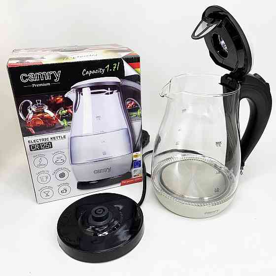 Хороший электрочайник для дома Camry CR 1251 1.7л 2000Вт, Электрочайник с контролем уровня воды TL-32 Львов
