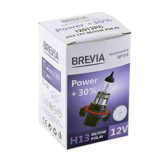 Галогенова лампа Brevia H13 12V 60/55W P26.4t Power +30% CP Киев