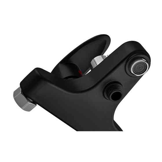 Змішувач для ванни Plamix CEZAR-009 EURO SET Matte black, зі шлангом, лійкою та кронштейном  ( PM0693 ) 39609 Харків