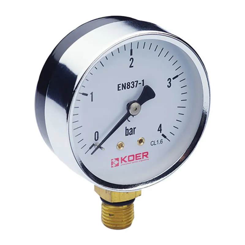 Манометр радіальний (KOER KM.610R) (0-4 bar), D 63мм, 1/4''-1/2'' (KR0203) Київ - фото 1