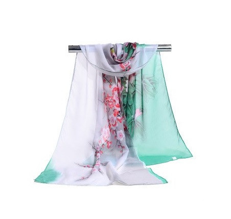 Женский шифоновый шарфик разноцветный - размер шарфа приблизительно 145*48см, 100% вискоза Киев - изображение 1