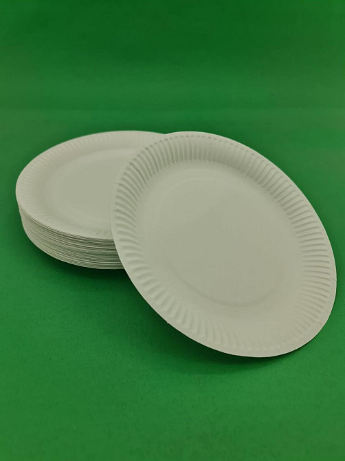 Тарілка паперова 18 см Біла 50 шт (1 пачка) Харків - фото 2