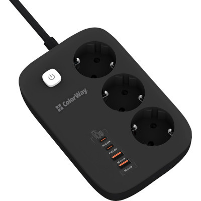 Сетевой фильтр питания ColorWay CW-CHE34PDB 3 роз/4USB GaN3 Pro (CW-CHE34PDB) Винница - изображение 10