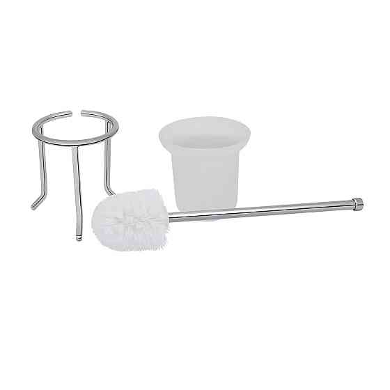 Йоржик для унітаза підлоговий Kroner KRM Rizze - ACG323 хром/білий Київ