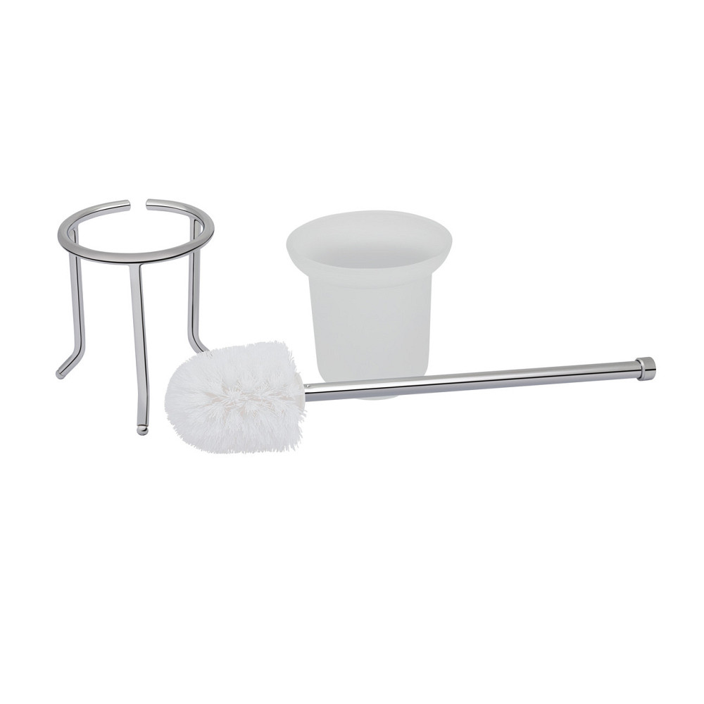 Йоржик для унітаза підлоговий Kroner KRM Rizze - ACG323 хром/білий Київ - фото 3