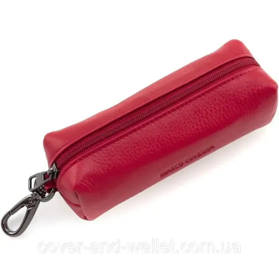 Кожаная женская ключница на молнии Marco Coverna W005 Red Киев