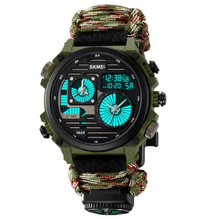 Часы мужские наручные спортивные Skmei 2202 Paracord (Камуфляжный нейлоновый ремешок) Винница