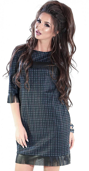 Платье из трикотажной ткани с орнаментом клетка (42) Киев - изображение 1