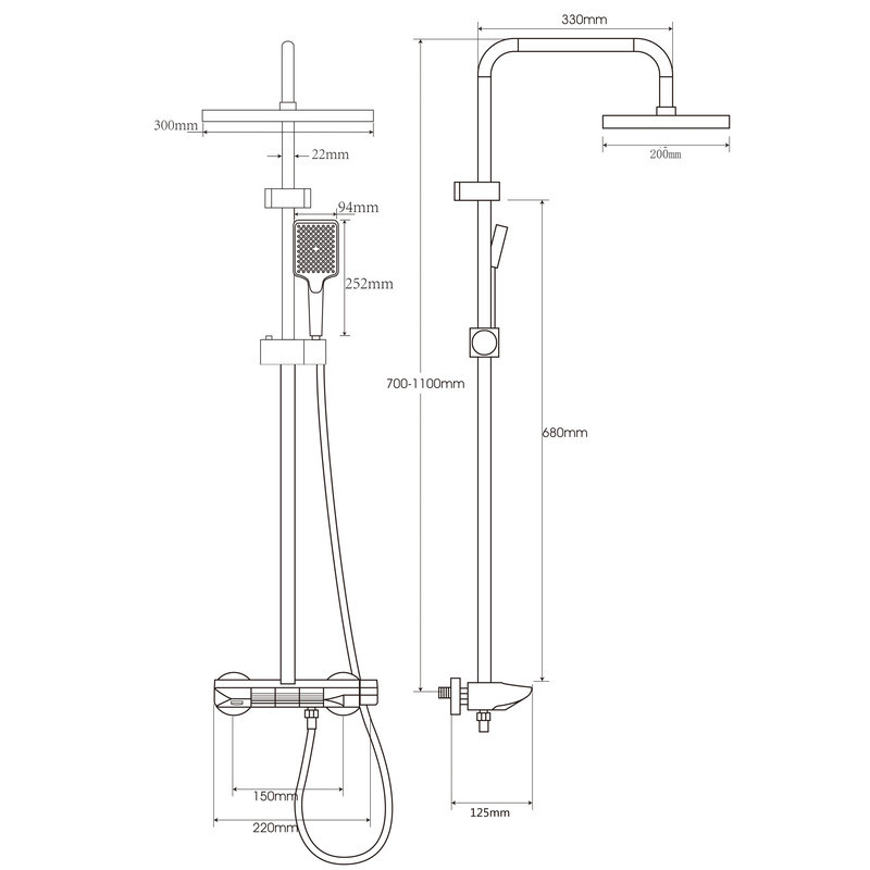 Душова колона Armata BCF-009-J Graphite зі змішувачем на кнопку та 3 режимами (CH650) Харків - фото 7