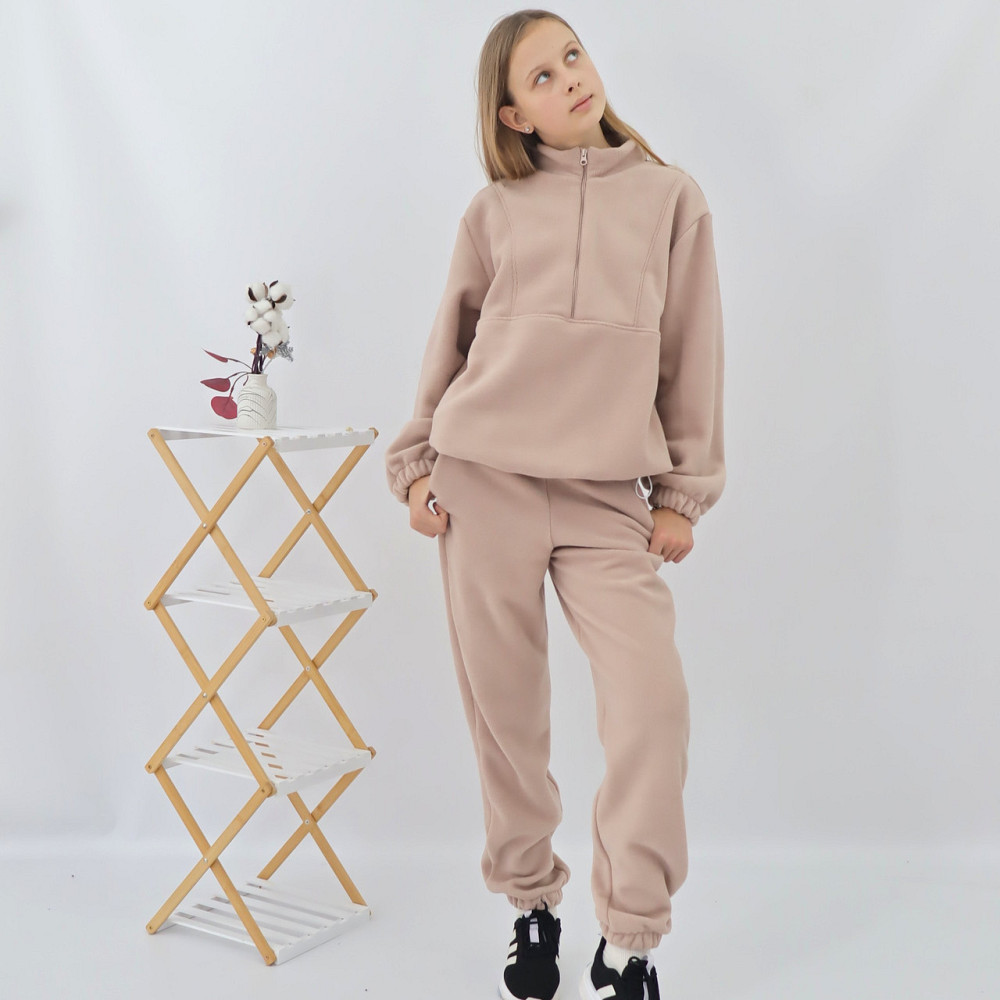 Дитячий флісовий теплий костюм на зиму (толстовка+штани)  Бежевий Кам'янець-Подільський - фото 1