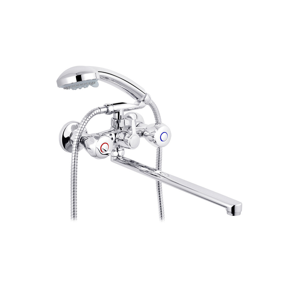 Смеситель для ванны Kroner KRP Hamburg - C070 с душевым гарнитуром, хром Киев - изображение 1