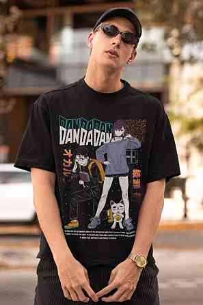 Футболка аниме Дандадан Окарун Окарун Момо оверсайз (S/M/L) Черний AnimeJ1041 Днепр