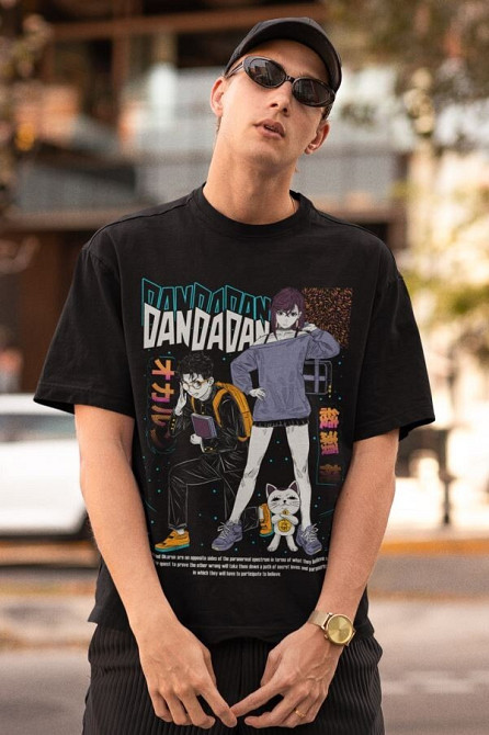Футболка аниме Дандадан Окарун Окарун Момо оверсайз (S/M/L) Черний AnimeJ1041 Днепр - изображение 3