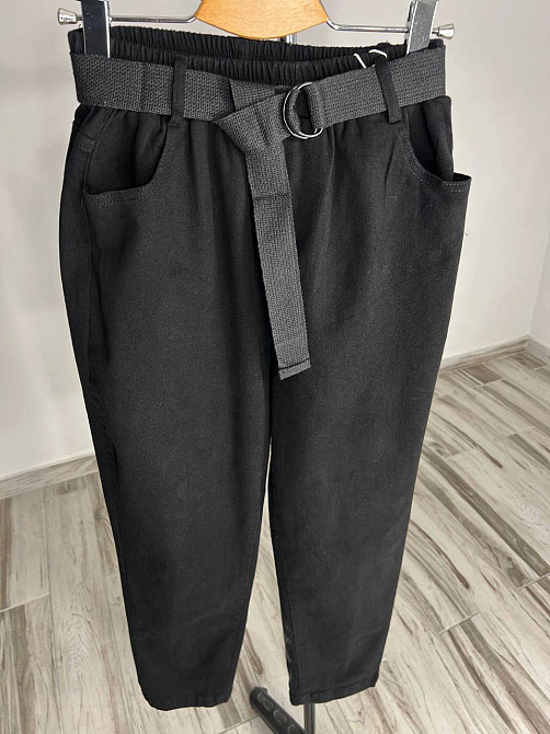 Джинси жіночі A-N 25072 MOM банани талія на резинці з ременем чорні, чорний, M, M, 77 см, 105 см Київ - фото 6