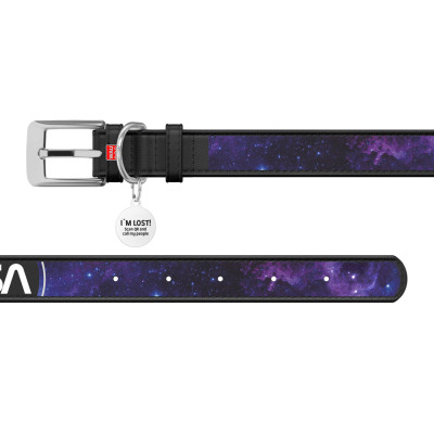 Нашийник для тварин WAUDOG Design з QR-паспортом "NASA21" Ш 20 мм Д 29-38 см чорний (3604-0148-01) Вінниця - фото 3
