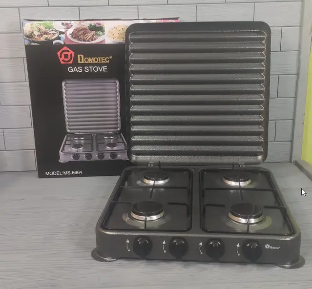 Газовая плита Domotec MS-6604 настольная, 4 конфорки, работа на баллонном газе, удобная для кухни Одесса - изображение 4