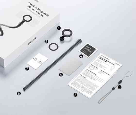 Тримач смартфона на гнучкій ніжці з магнітним кріпленням MagSafe Telesin P3-FM-01GY SBR Київ