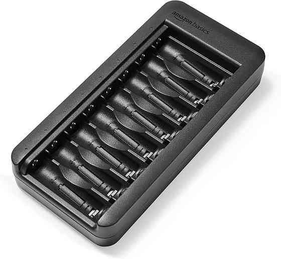 Акумулятори Amazon Basics NiMH AA 8×2000мАг чорний комплект з USB‑C зарядним для зарядки акумуляторів, набір з зарядним пристроєм Київ