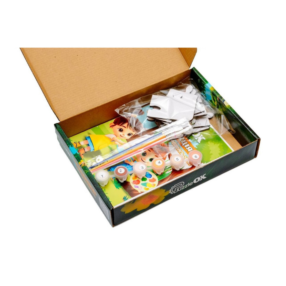 Деревʼяний пазл-розмальовка А5 "Гусочка" Puz-22937 пензлик, фарби, клейка плівка Вінниця - фото 2