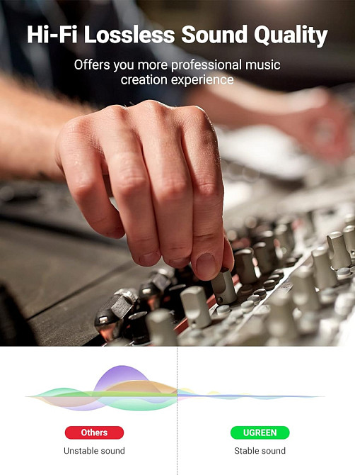 Перехідник 3.5 на 6.35 (6.5) мм UGreen AV168 HIFI Audio 60711 (Чорний) Николаев - изображение 3