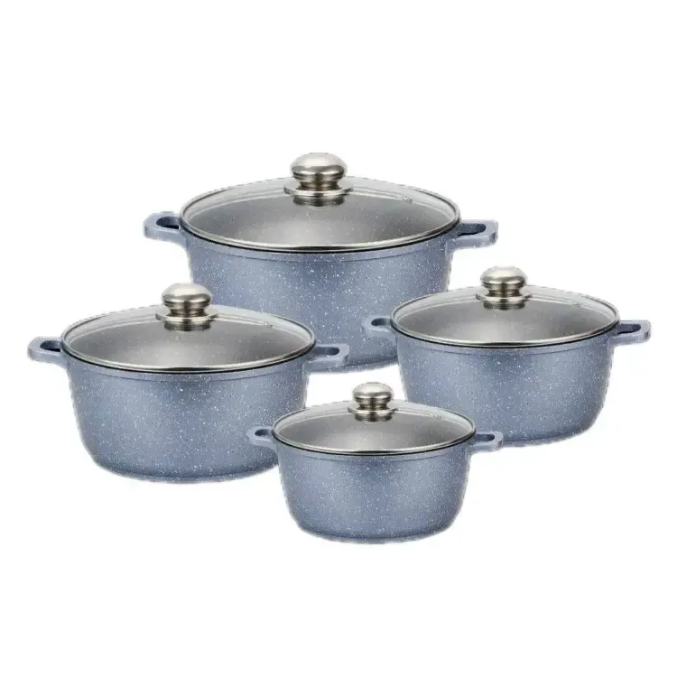 Набор кастрюль с мраморным покрытием 8 предметов Benson BN-379 Коломия - фото 2