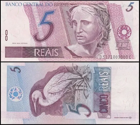 Бразилия / Brasil 5 reais 2001-2011 Pick 244 UNC Полтава