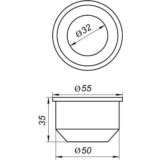 Редукція гумова VSplast 50/32 (чорна) Київ