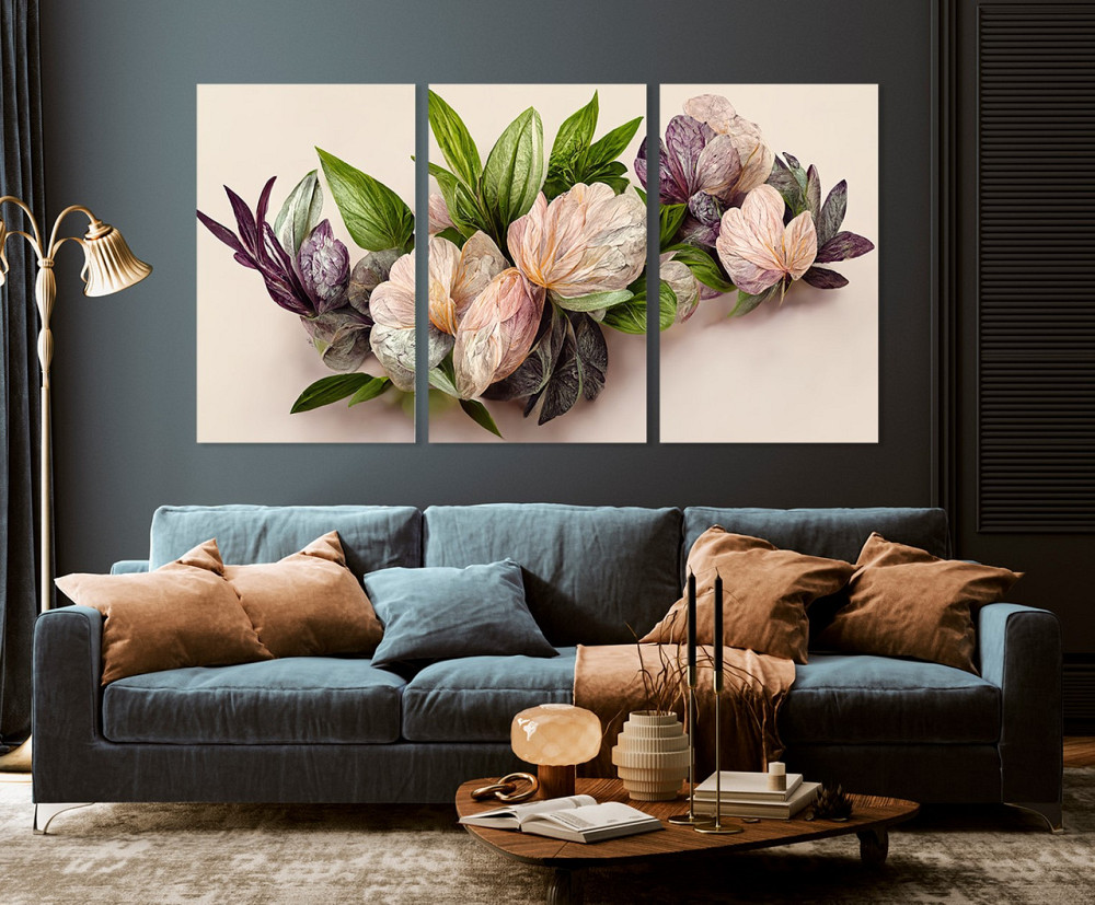 Модульна картина у вітальню/ спальню  Квіти      ART-156_3A 70х130 см Київ - фото 3