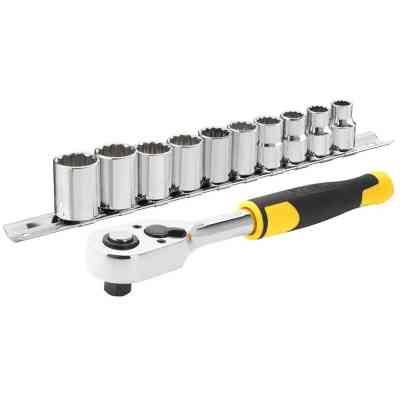 Набор головок Stanley торцевых 3/8" 10 шт. с трещеткой (STMT82670-0) Винница